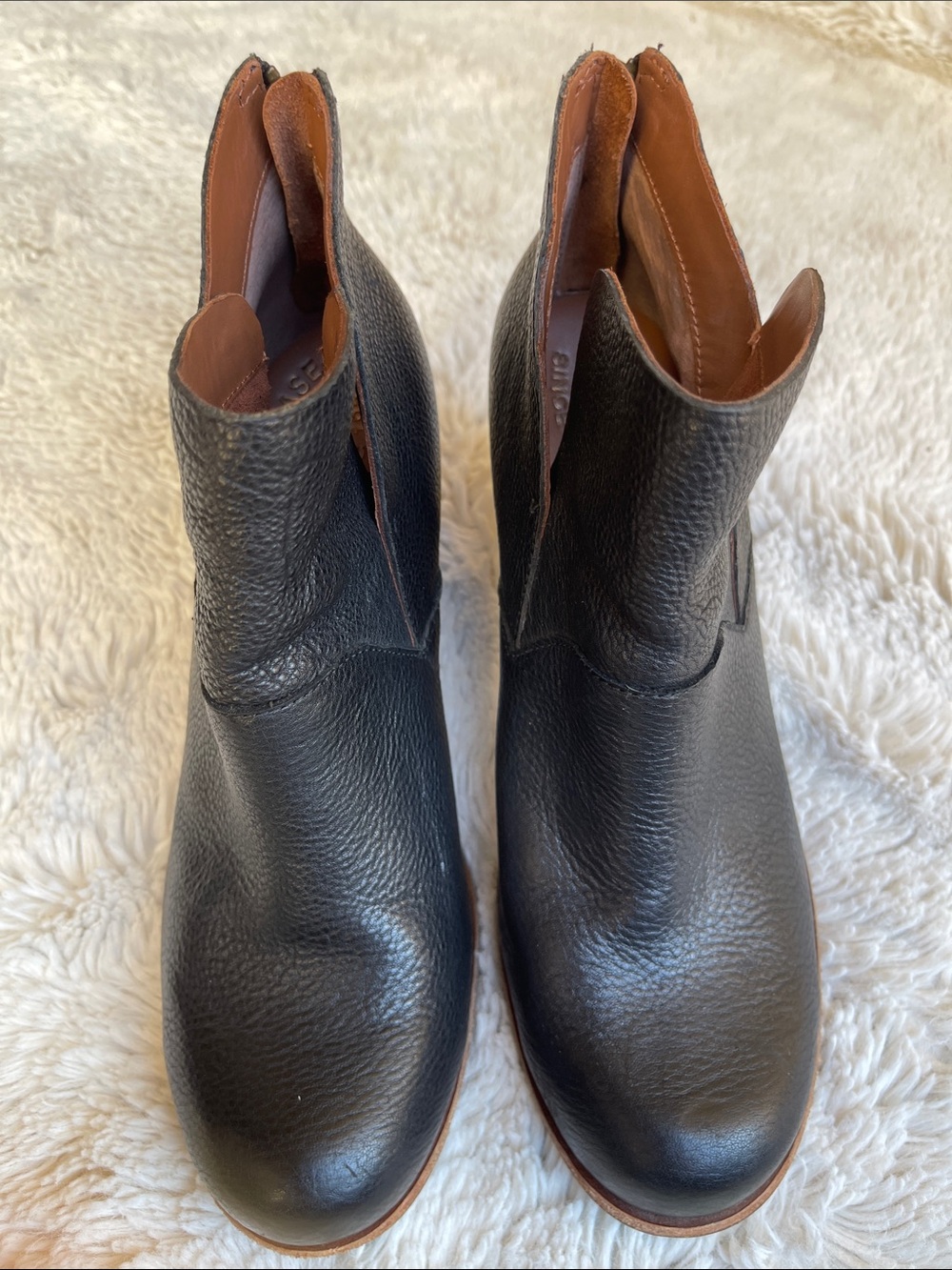 Kork-Ease Black Leather Ankle Boots Size 9
